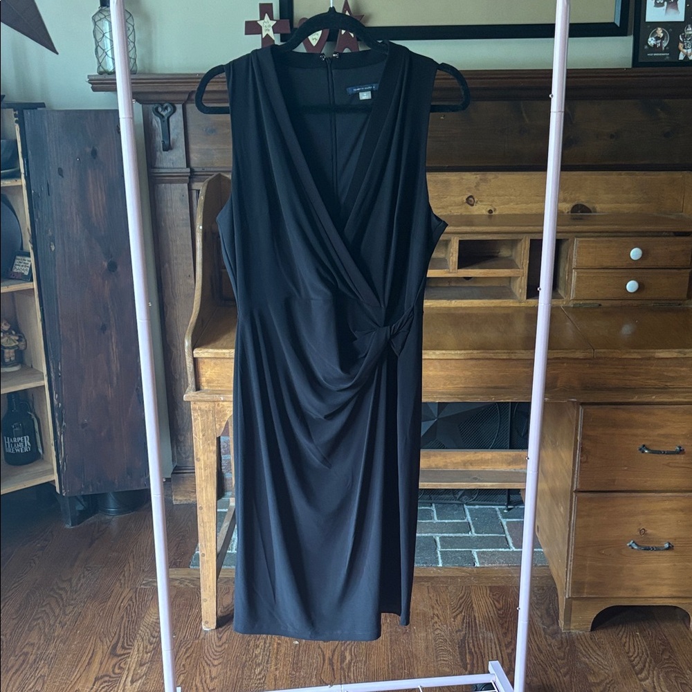 Tommy Hilfiger Black Draped Midi Dress